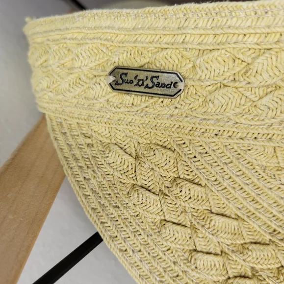 sun n sand vintage woven visor beach hat - Picture 2 of 5